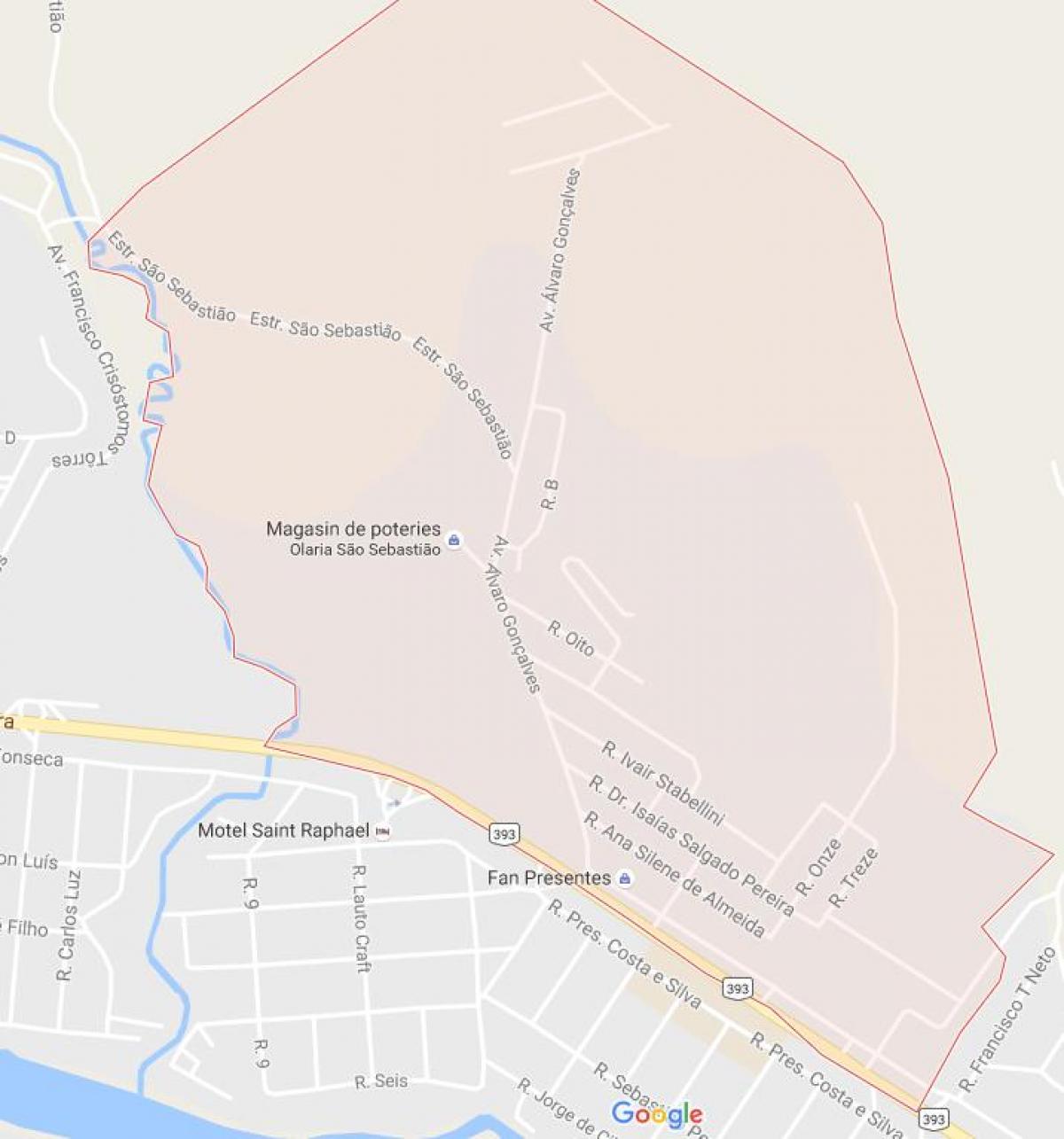 Mapa dzielnicy Bairro de Fatima