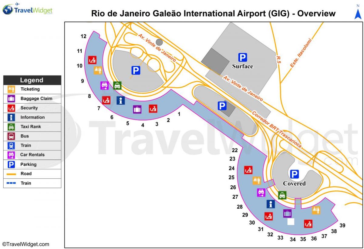 Mapa terminalu lotniska Galeao