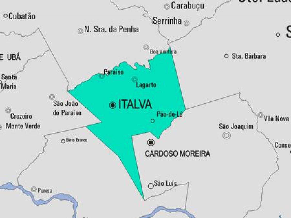 Mapa gminy Italva