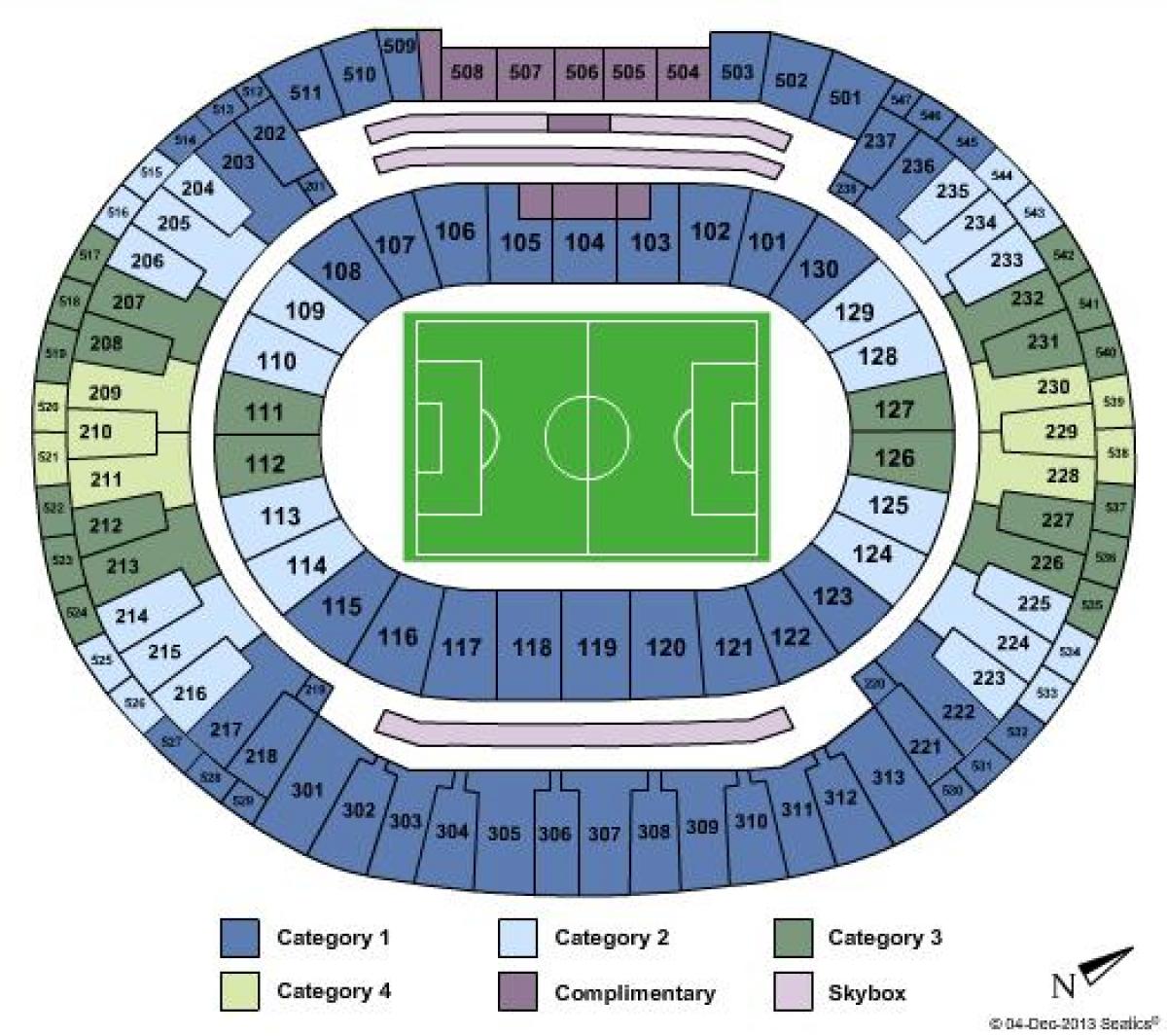 Mapę stadionu Maracana sièges