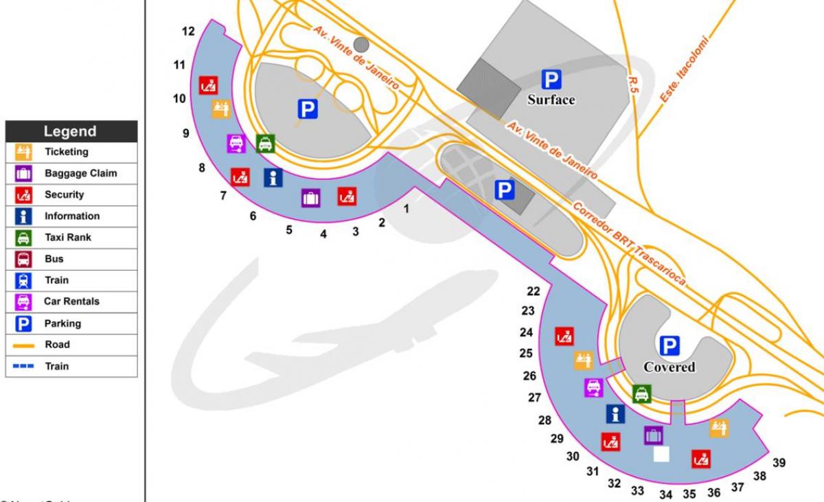 Mapa Międzynarodowy port lotniczy Rio de Janeiro