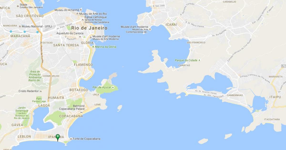 Mapa plaży Ipanema