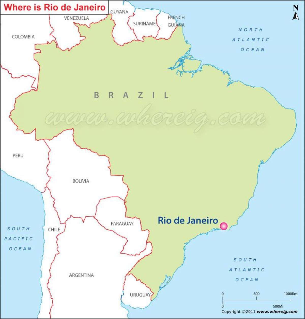 Mapa Rio de Janeiro w Brazylii
