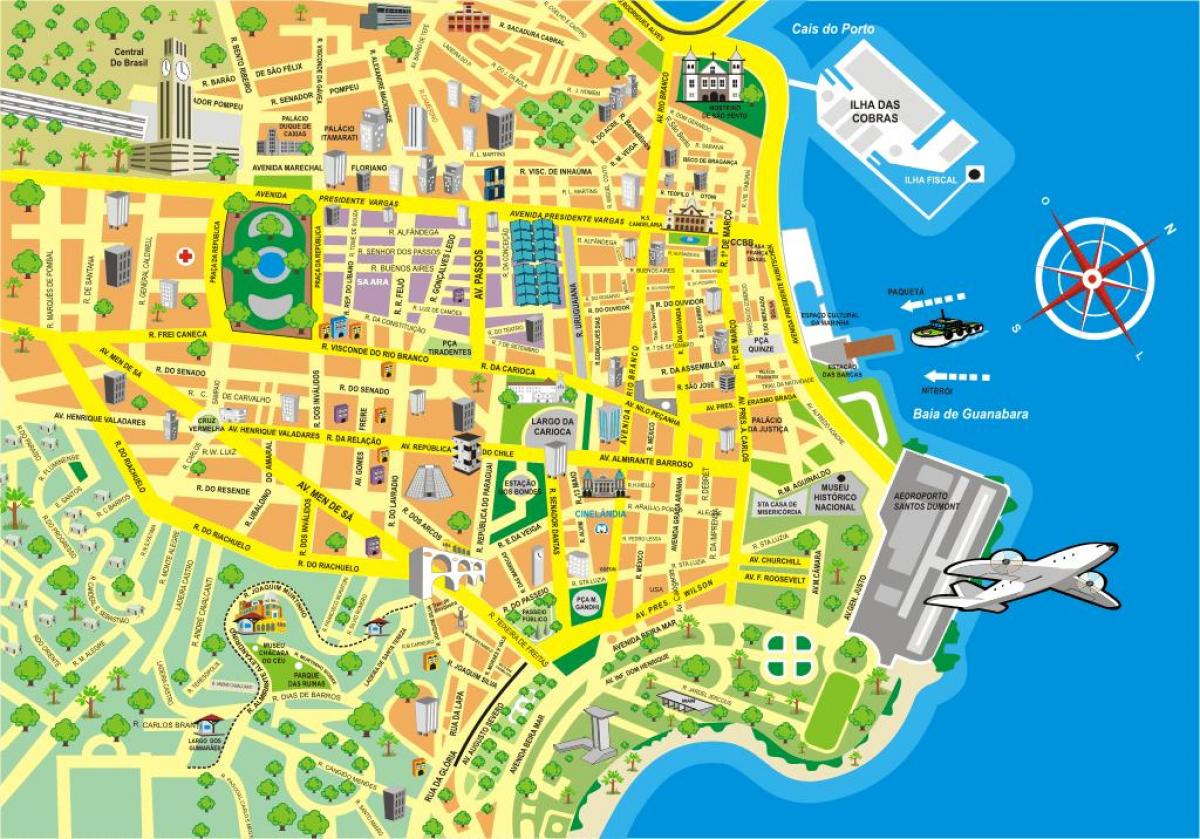 W centrum mapy Rio de Janeiro