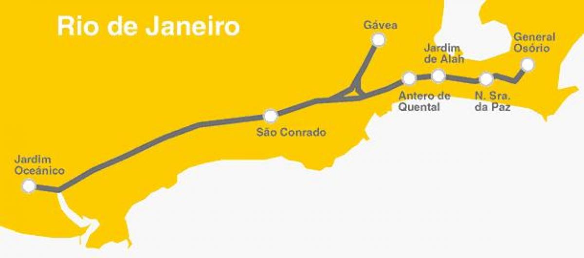 Mapa metra w Rio de Janeiro - linia 4