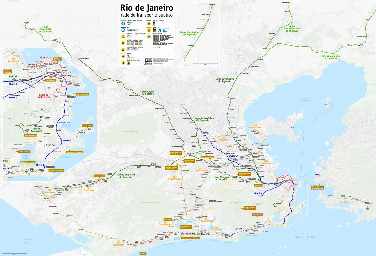 Mapa Rio de Janeiro transportu