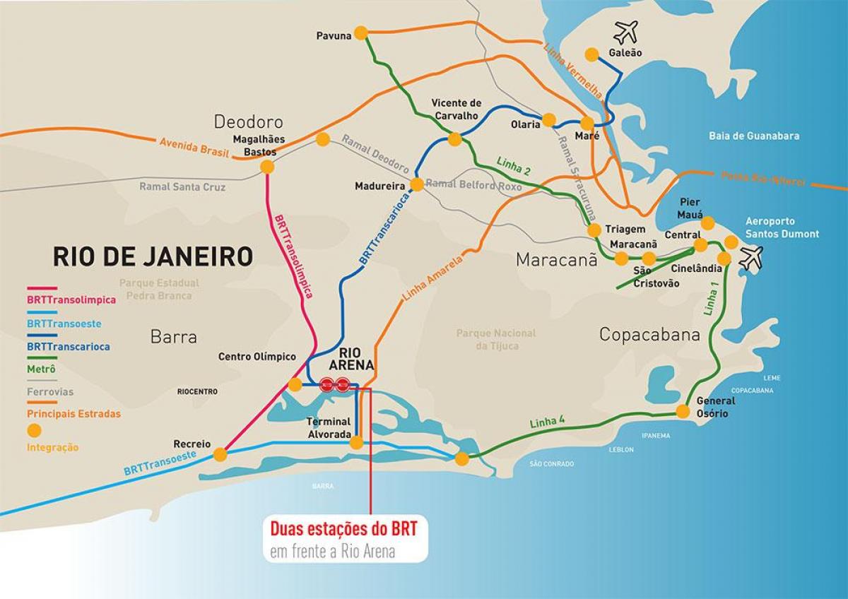 Mapa Rio położenie Areny