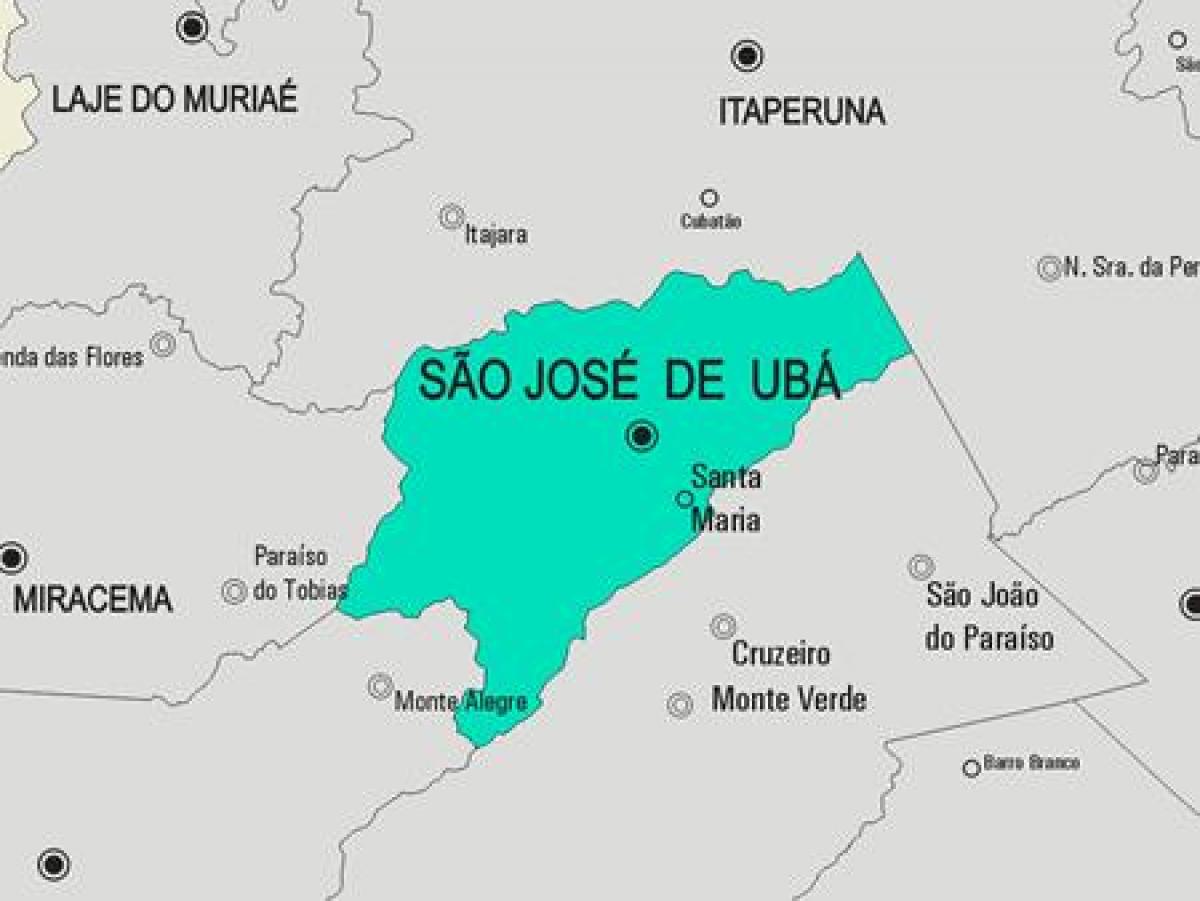 Mapa San José de-gmina Ubá