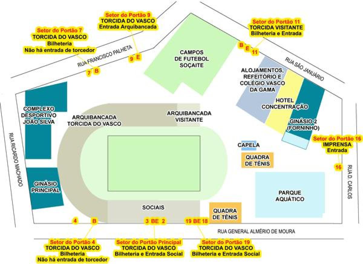 Mapa San stadion Januário