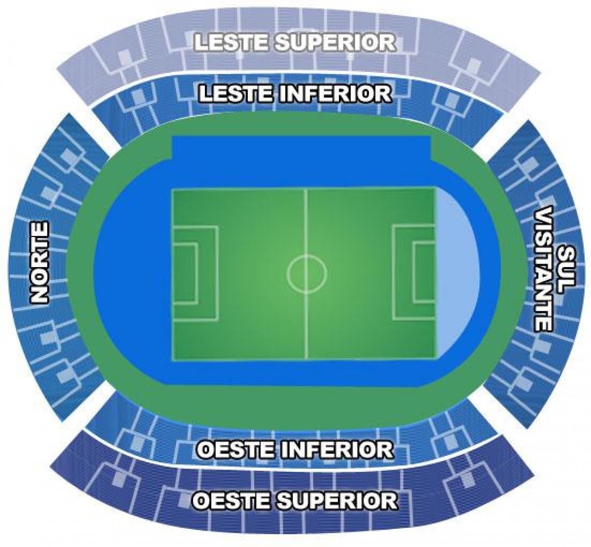 Mapę stadionu João авеланжа w энженьяне secteurs