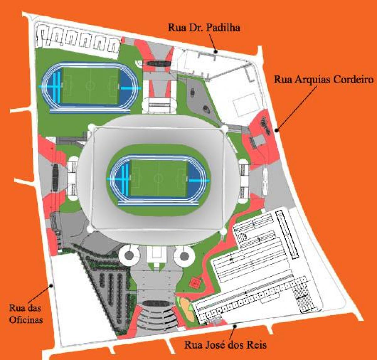 Mapę stadionu João авеланжа w энженьяне