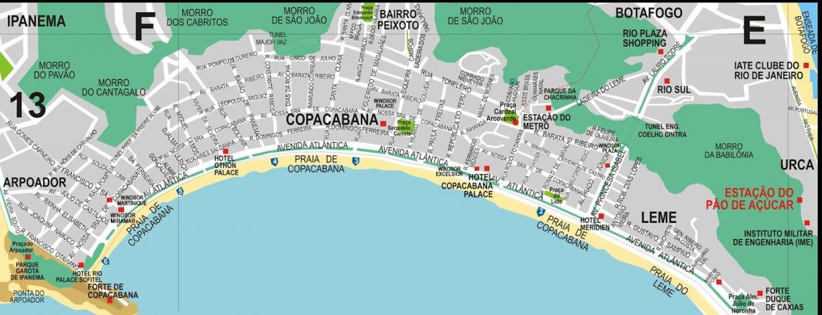 Mapa plaży Copacabana