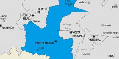 Mapa miejscowości Barra Mansa