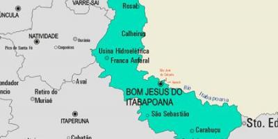 Mapa Bom jesus-DOO gmina Itabapoana