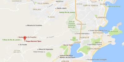 Mapa park narodowy Tijuca