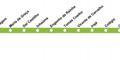 Mapa metra w Rio de Janeiro - linia 2 (zielona)