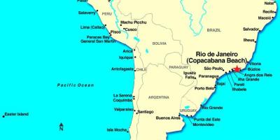 Mapa Rio de Janeiro w Ameryce Południowej