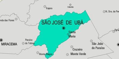 Mapa San José de-gmina Ubá