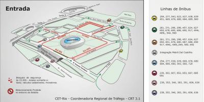 Mapę stadionu João авеланжа w энженьяне transportu