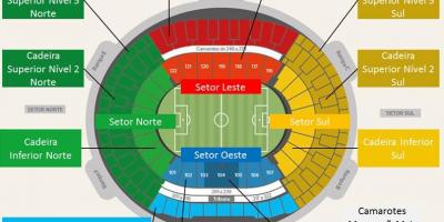 Mapę stadionu Maracana secteurs
