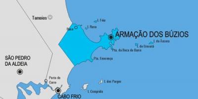 Mapa gminie w miejscowości armação dos Búzios