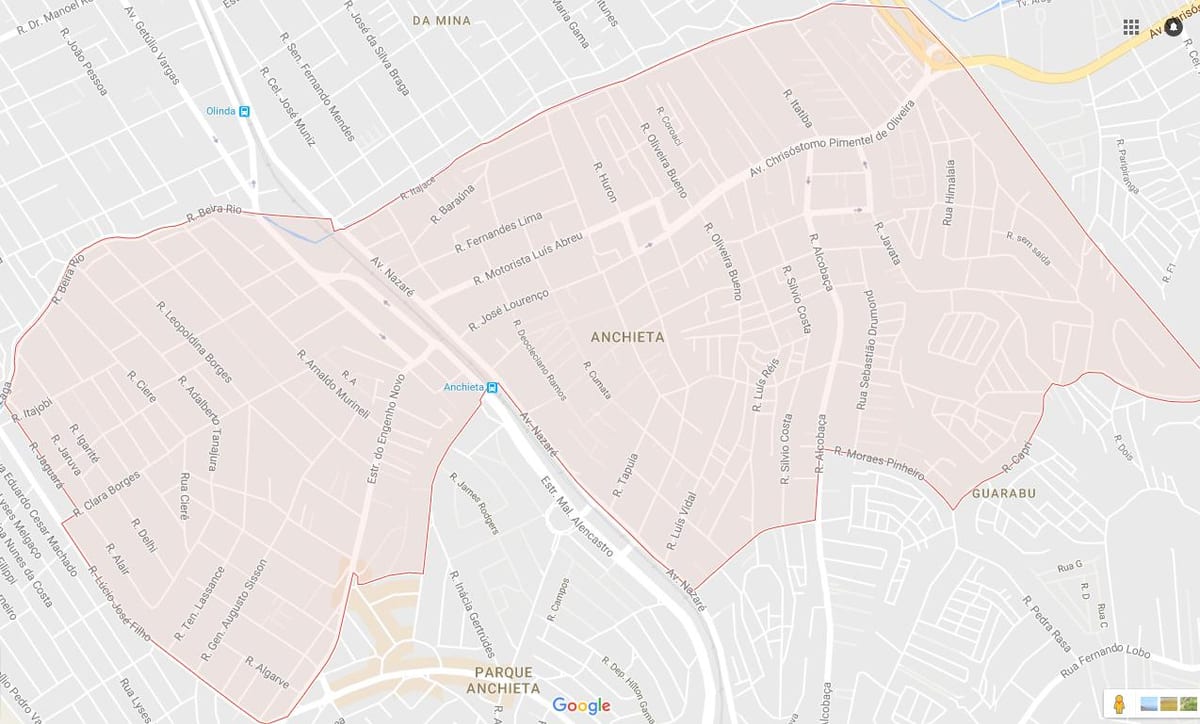 Mapa Аншиете