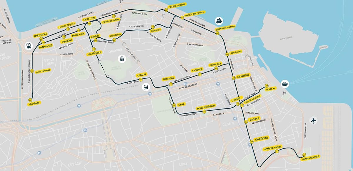 Mapa ВЛТ Carioca Rio de Janeiro