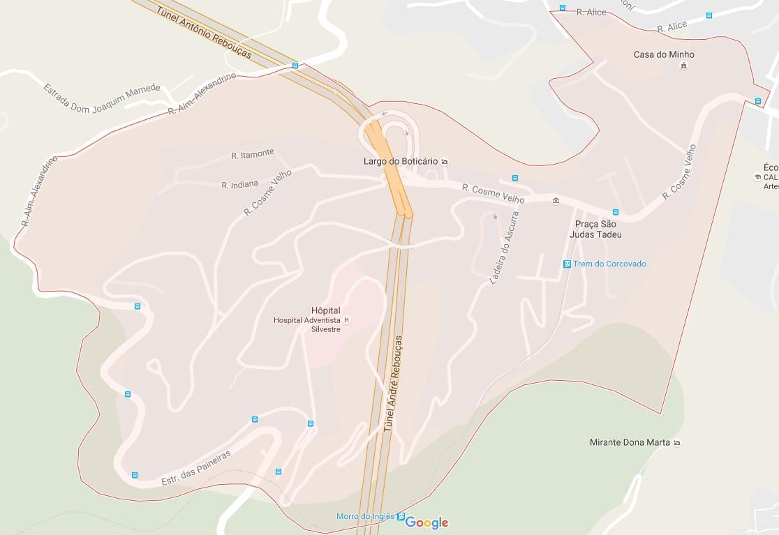 Mapa Косне Velho