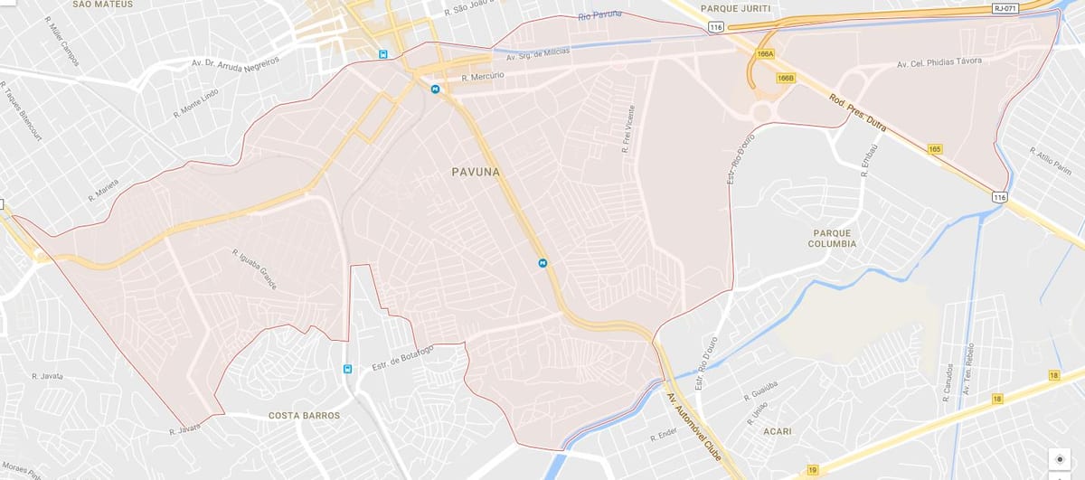 Mapa Павуне