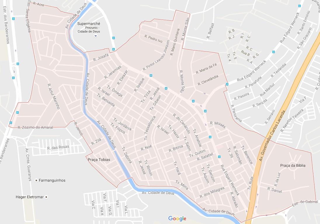 Mapa Сидаде de Deus
