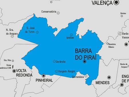 Mapa Barra do Пираи gmina