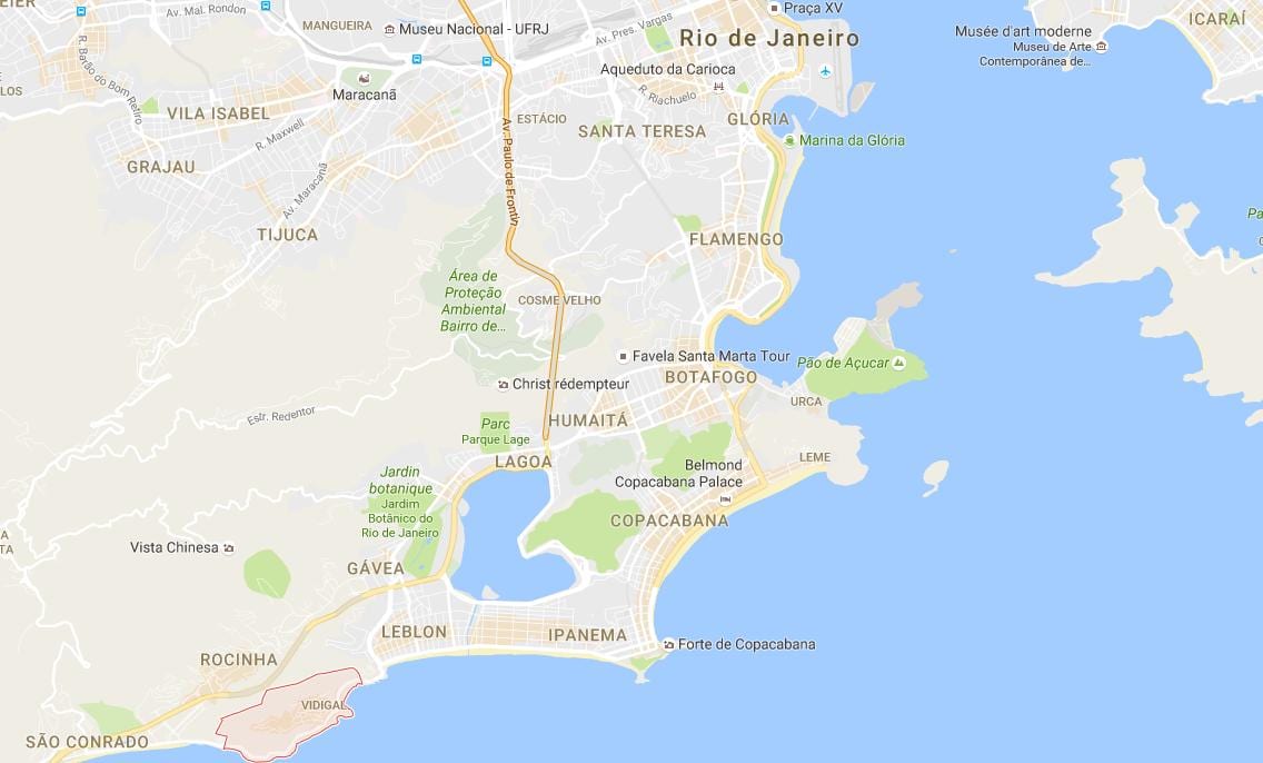 Mapa favela Видигал