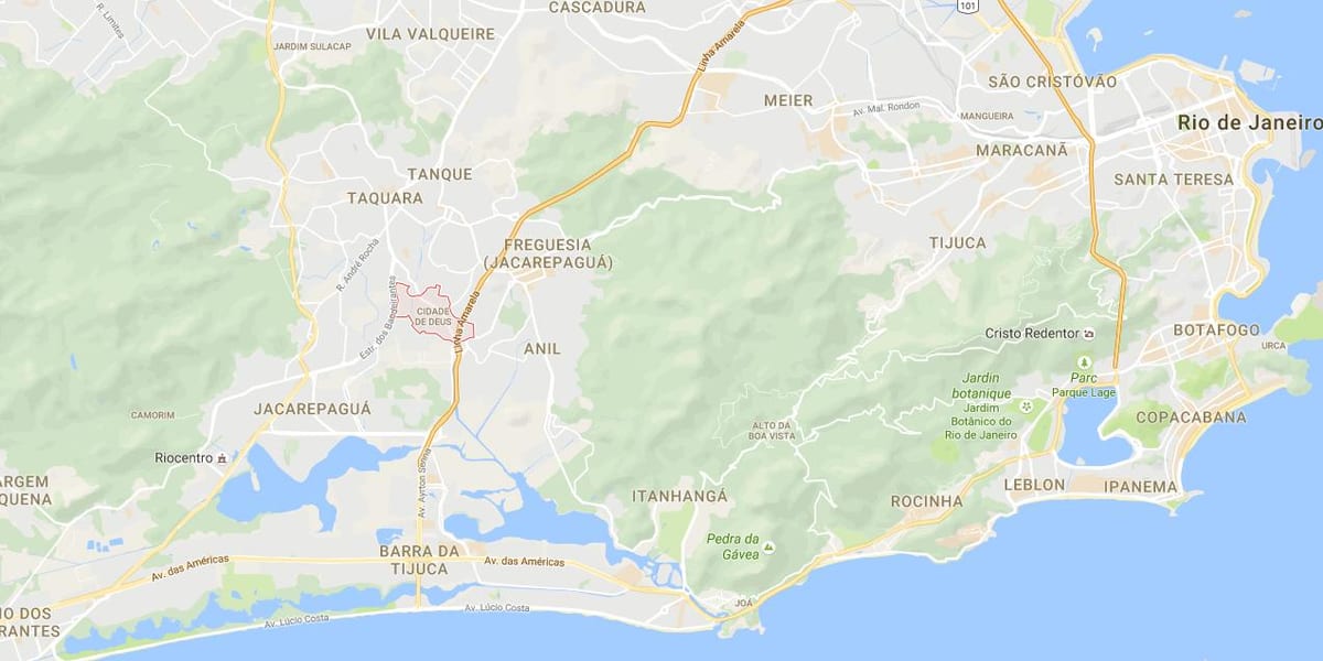 Mapa favela Сидаде de Deus