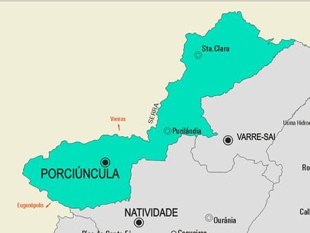 Mapa gminy Porciúncula