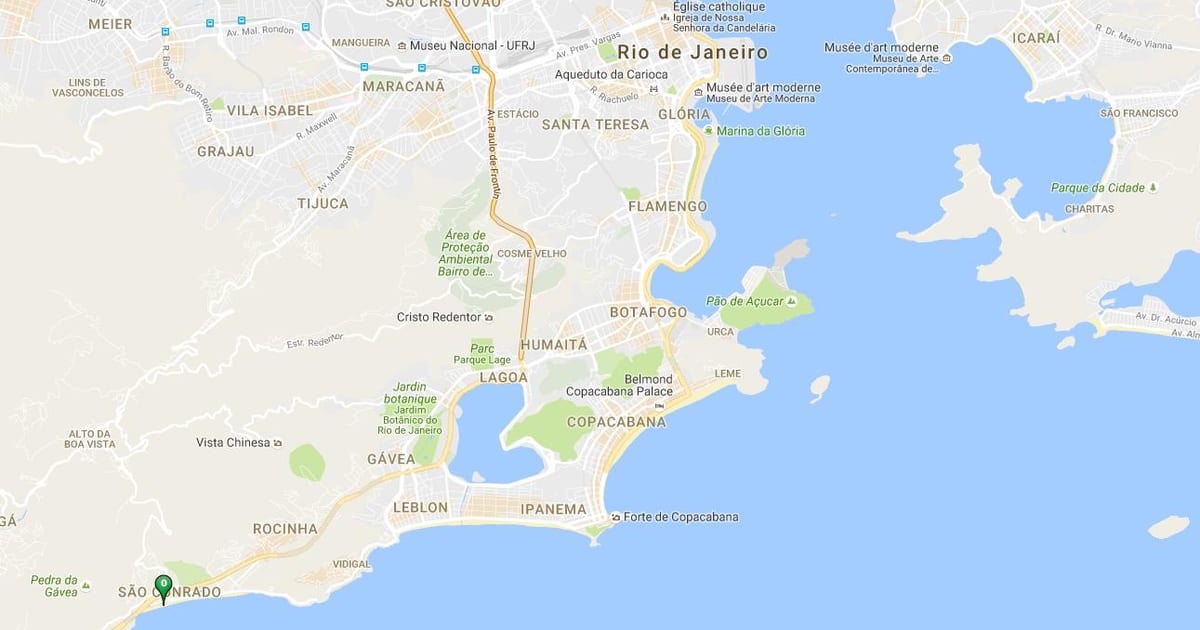 Mapa plaży San Конрадо