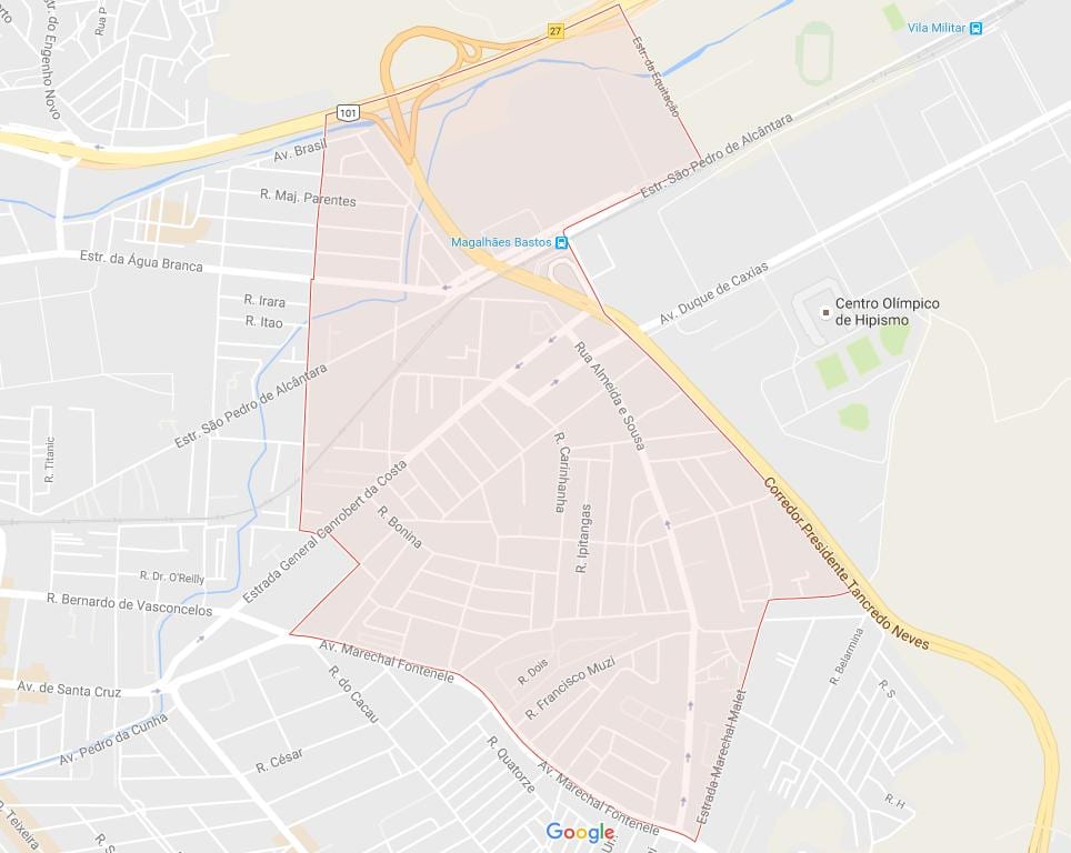Mapa imieniu Бастос