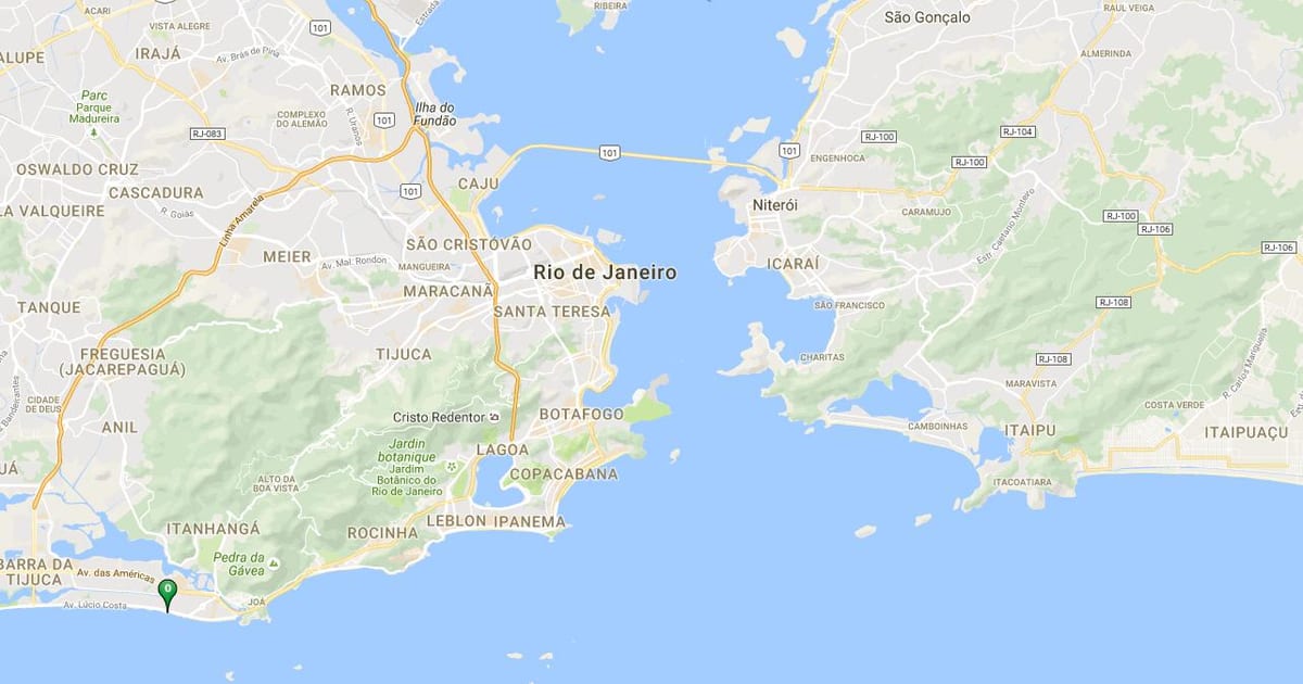 Mapa plaży Barra da Tijuca