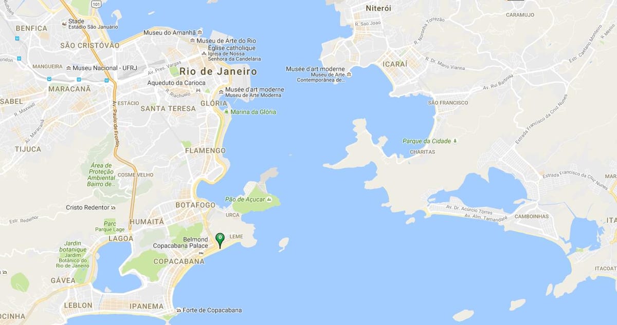 Mapa plaży Copacabana