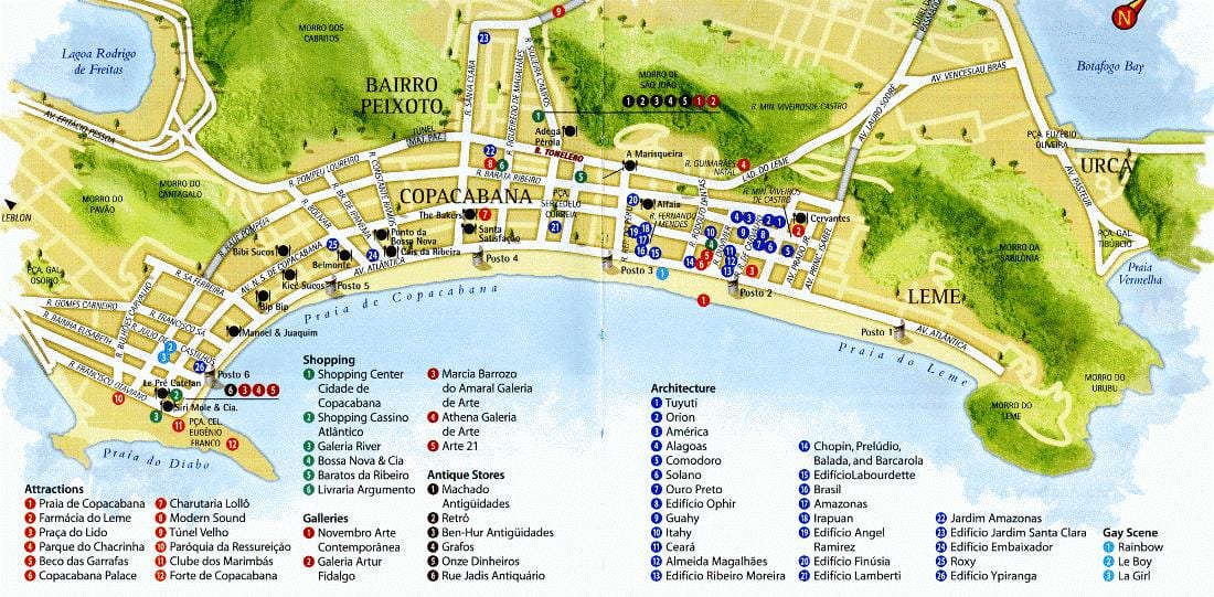 Mapa plaży Copacabana