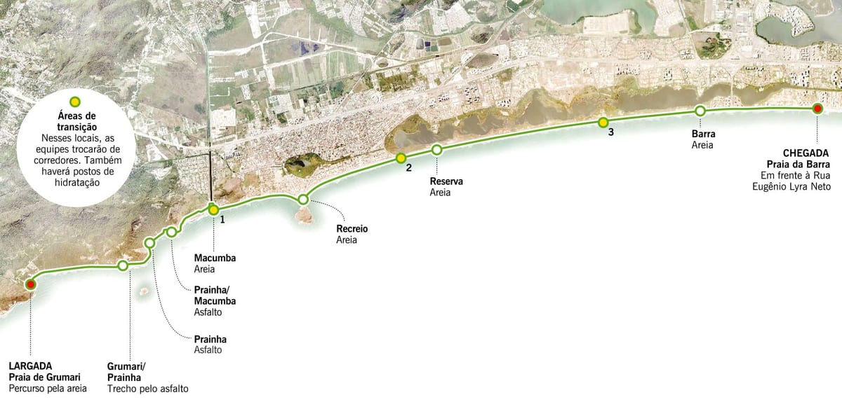Mapa plaży Grumari
