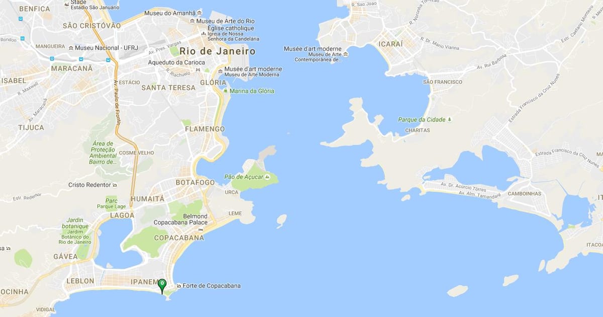 Mapa plaży Arpoador