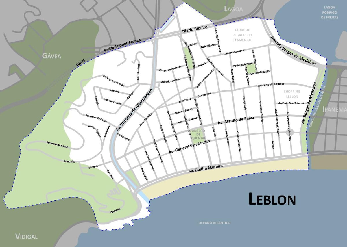 Mapa plaży Leblon