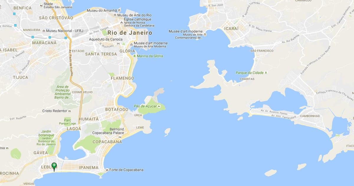 Mapa plaży Leblon