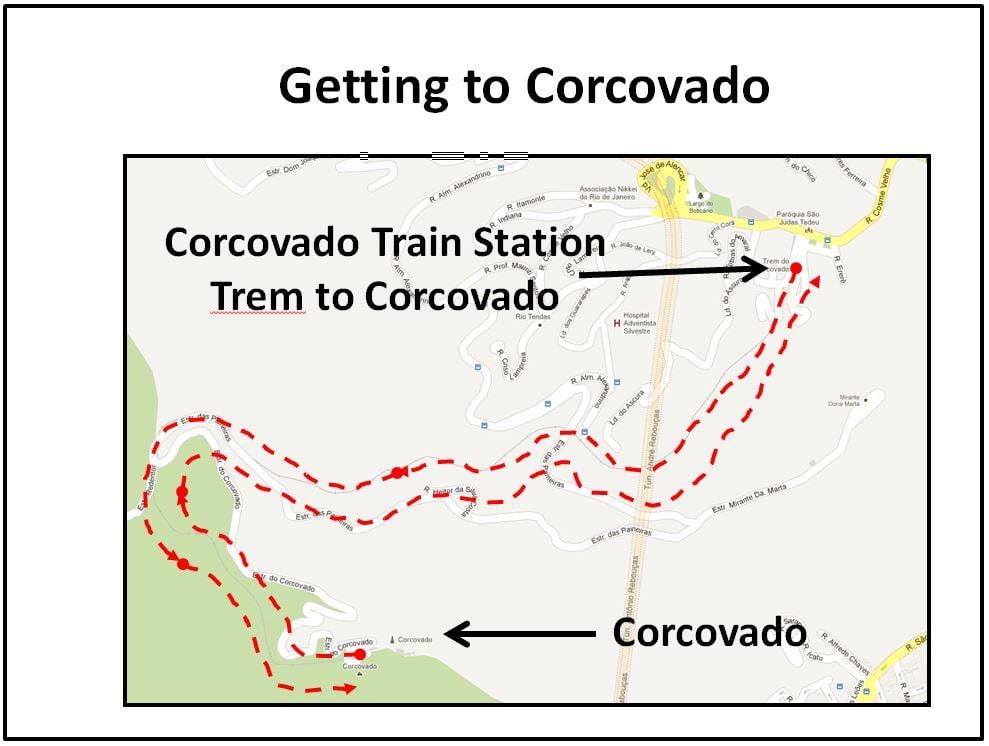 Mapa pociągi Corcovado