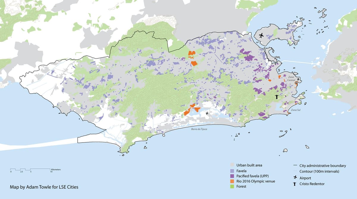 Mapa Rio de Janeiro фавел