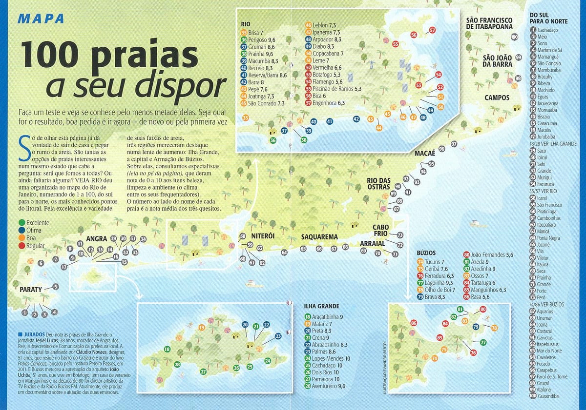 Mapa Rio de Janeiro plaże