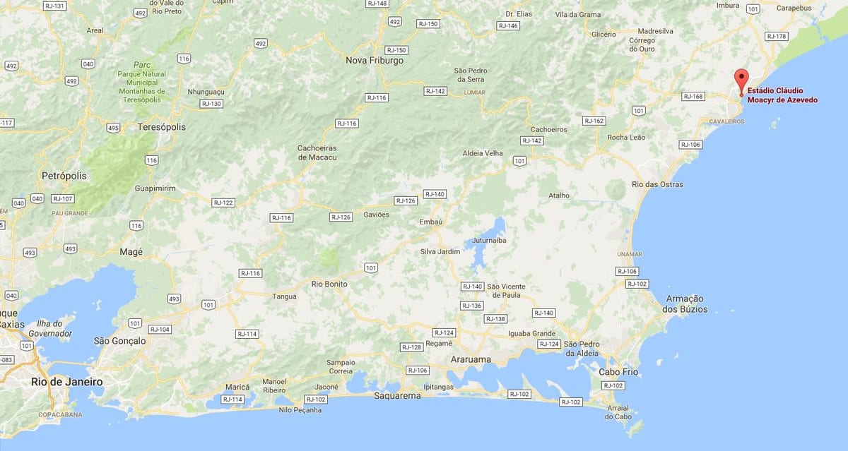 Mapę stadionu Клаудиу Moacyr de Azevedo