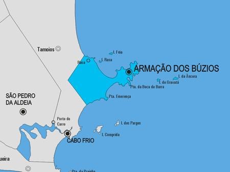 Mapa gminie w miejscowości armação dos Búzios