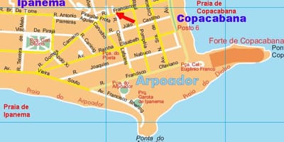 Mapa plaży Arpoador