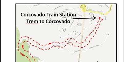 Mapa pociągi Corcovado